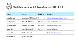 Musikalske ledere og drill-ledere korpsåret 2014/2015