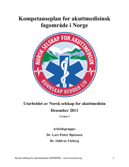 Kompetanseplan - NORSEM - Norsk Selskap for Akuttmedisin