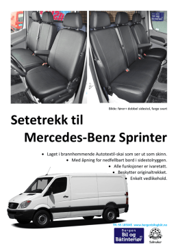 Setetrekk til Mercedes-Benz Sprinter