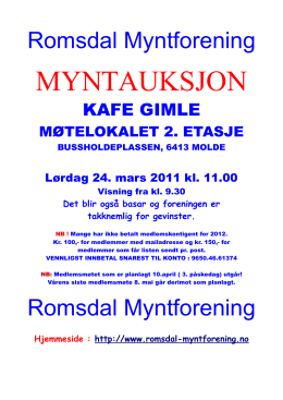 MYNTAUKSJON - Romsdal Myntforening