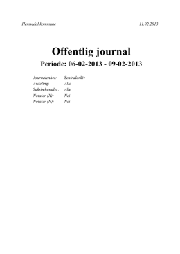 Offentlig journal Periode: 06-02-2013