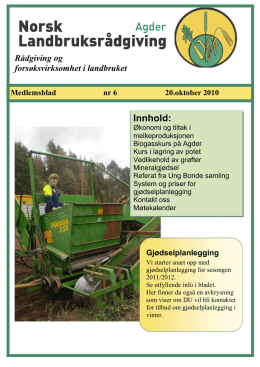 Medlemsblad oktober - Norsk Landbruksrådgiving Agder