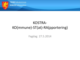 KOSTRA- KO(mmune)-ST(at)-RA(pportering)