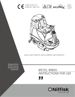 BR755, BR855 INSTRUCTIONS FOR USE