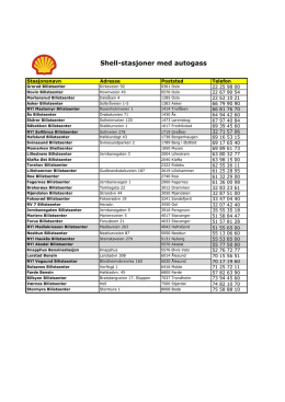 Oversikt over Shell stasjoner med autogass