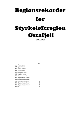 Regionsrekorder for Styrkeløftregion Østafjell