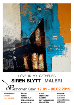 Siren Blytt 2015. Vedholmen Galleri. Plakat