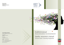 Kvalitetsmanual Quality assurance manual