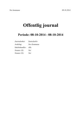 Offentlig journal Periode: 08-10-2014