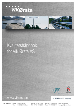 Kvalitetshåndbok for Vik Ørsta AS