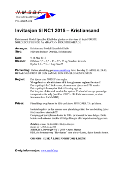 Invitasjon til NC1 2015 – Kristiansand