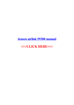 Jensen airlink 59300 manual