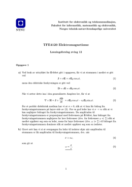 Løsningsforslag 12 - Institutt for elektronikk og telekommunikasjon