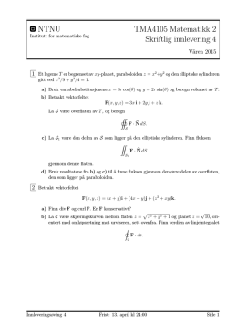 NTNU TMA4105 Matematikk 2 Skriftlig innlevering 4