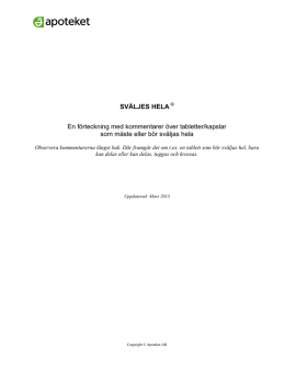 SV&Auml;LJES HELA En f&ouml;rteckning med