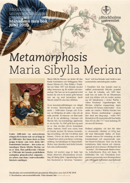 Metamorphosis Maria Sibylla Merian