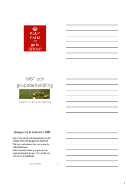 MBT och gruppbehandling - MBT