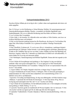 årsberättelse 2013 - Naturskyddsföreningen Voxnadalen