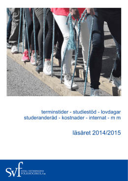 Handbok 2014/2015 - Södra Vätterbygdens folkhögskola