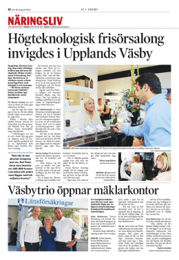 Högteknologisk frisörsalong invigdes i Upplands Väsby (läs mer