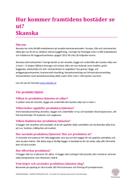 Hur kommer framtidens bost&auml;der se ut? Skanska