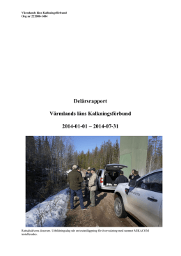 Verksamhetsberättelse för Värmlands läns Kalkningsförbund