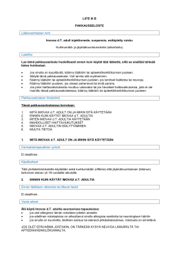 LIITE III B PAKKAUSSELOSTE L&auml;&auml;kevalmisteen nimi Imovax d.T.