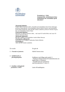 Protokoll nr 4 2014-08-27 - Institutionen för Asien