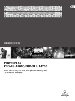 POWERPLAY PRO-8 HA8000/PRO-XL HA4700