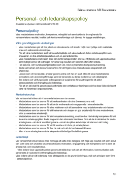 Personal- och ledarskapspolicy