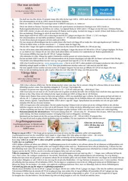 Hur man använder ASEA Viktiga fakta och råd