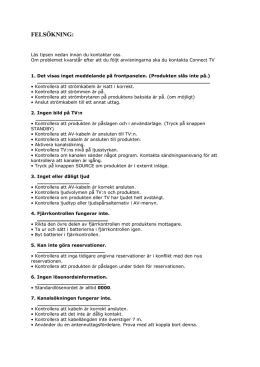 Vanligaste felen - Connect TV Connect TV