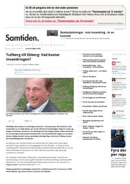 Tullberg till Ekberg: Vad kostar invandringen?