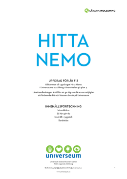 Lärarhandledning till Hitta Nemo (pdf)