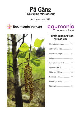 Aktuellt programblad - Equmeniakyrkan i Husaby