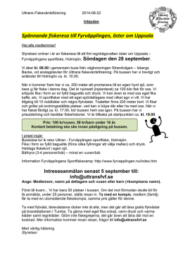 Förslag på Fiskeresa 2014 till Fyrväpplingen öster om Uppsala