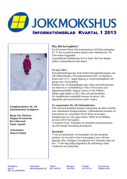 Infoblad kvartal 1 2013