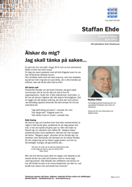 Staffan Ehde - &Auml;lskar du mig? Jag skall t&auml;nka p&aring; saken
