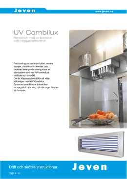 UV Combilux – drift och skötselinstruktioner
