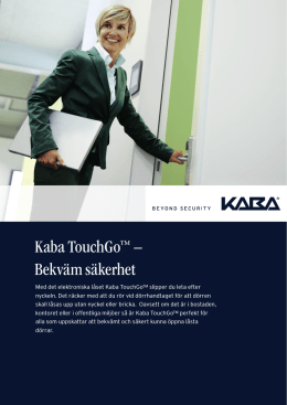 Kaba TouchGo™ – Bekväm säkerhet