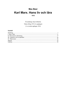 Karl Marx. Hans liv och lära
