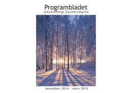 Programbladet december 2014 - Johannebergs Equmeniakyrka