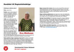 Eva Olofsson - Vänsterpartiet Västra Götaland