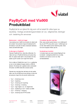PayByCall med Via900 Produktblad