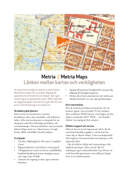 Metria Maps, infoblad (pdf)