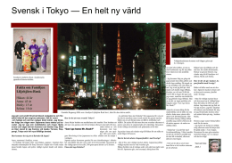 Svensk i Tokyo — En helt ny värld