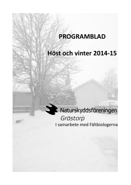 PROGRAMBLAD Höst och vinter 2014-15