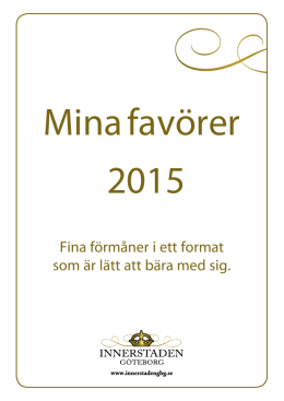 Mina favörer 2015 - Innerstaden Göteborg