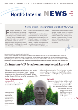 Nordic Interims NEWS nr 20 – november 2014