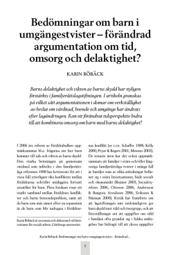 Bed&ouml;mningar om barn i umg&auml;ngestvister